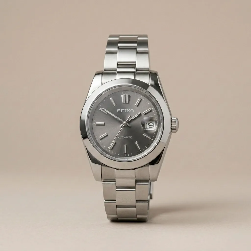 Seiko Mod "Rhodium Grey" – Rodyum Gri Kadran & Düz (Smooth) Bezel