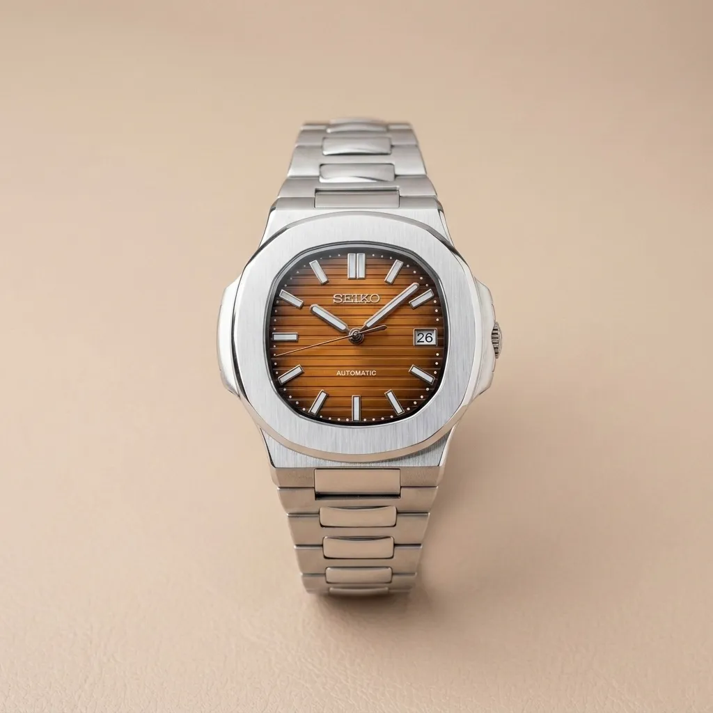 Seiko Mod "Mocha Seikonaut" – Gradiyent Kahve Kadran & Entegre Bilezik