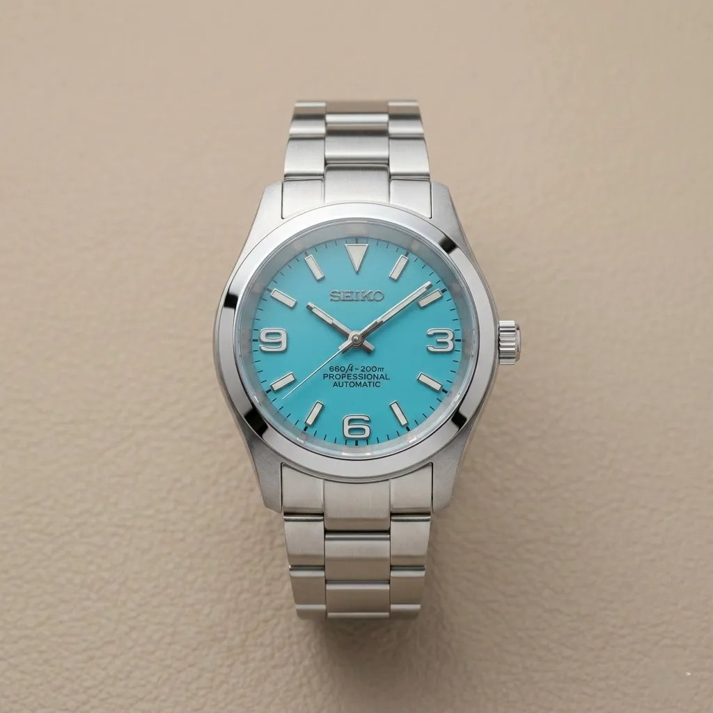 Seiko Mod "Tiffany Explorer" – Turkuaz 3-6-9 Kadran & Oyster Bilezik