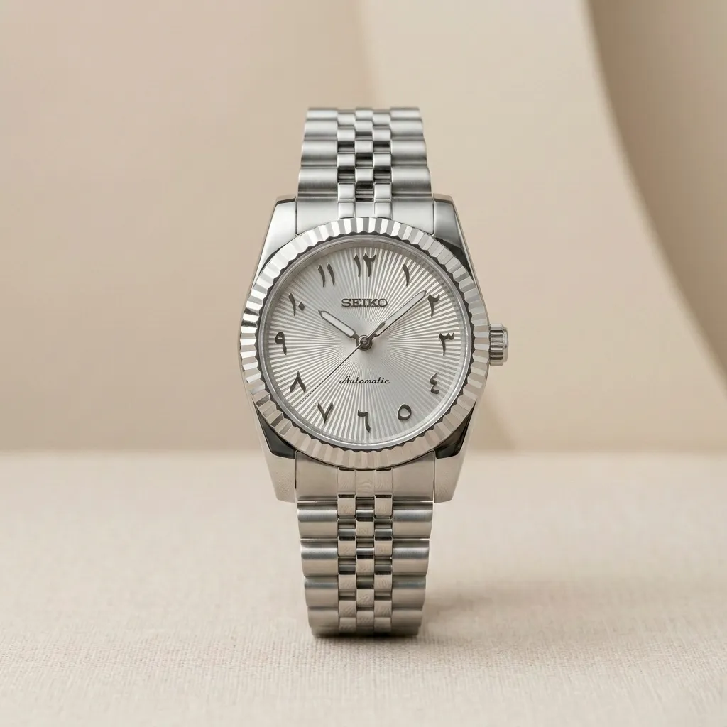 Seiko Mod "Arabic Silver" – Doğu Arap Rakamlı Motif Kadran & Jubilee