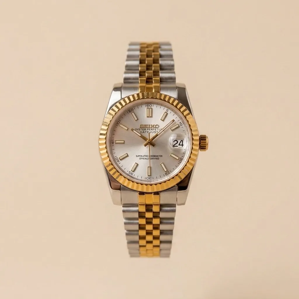 Seiko Mod "Silver Two-Tone" – Silver Dial & Gold/Steel Jubilee