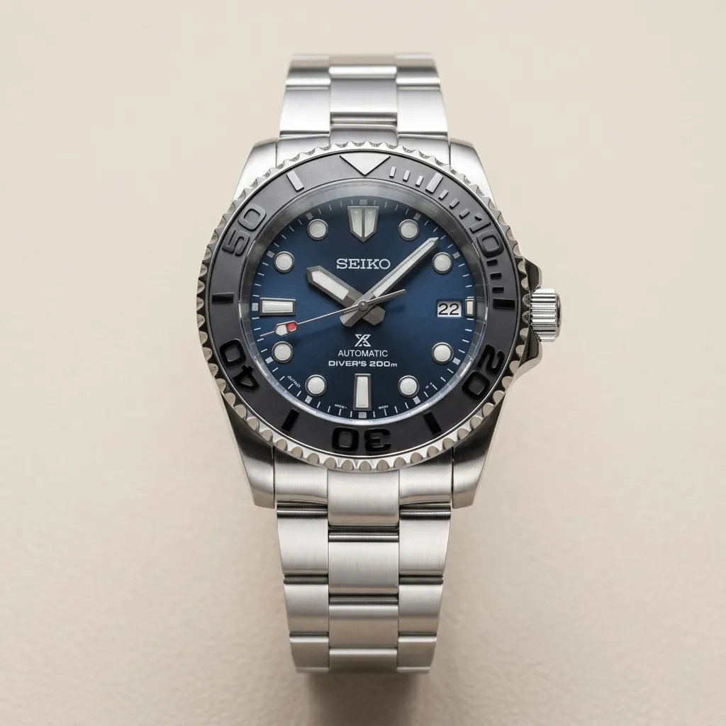 Seiko Mod "Ocean Yacht" – Mat Kabartmalı Bezel & Derin Mavi Kadran