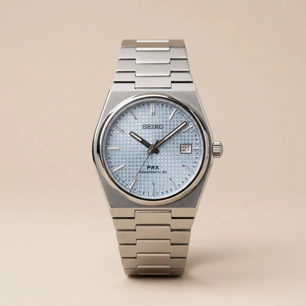 Seiko Mod "Ice Blue Retro" – Entegre Kasa & Buz Mavisi Waffle Kadran