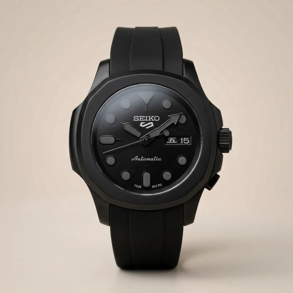 Seiko Mods TR "Stealth Nautilus" – Mat Siyah Kasa & Tam Siyah (All-Black) Kadran