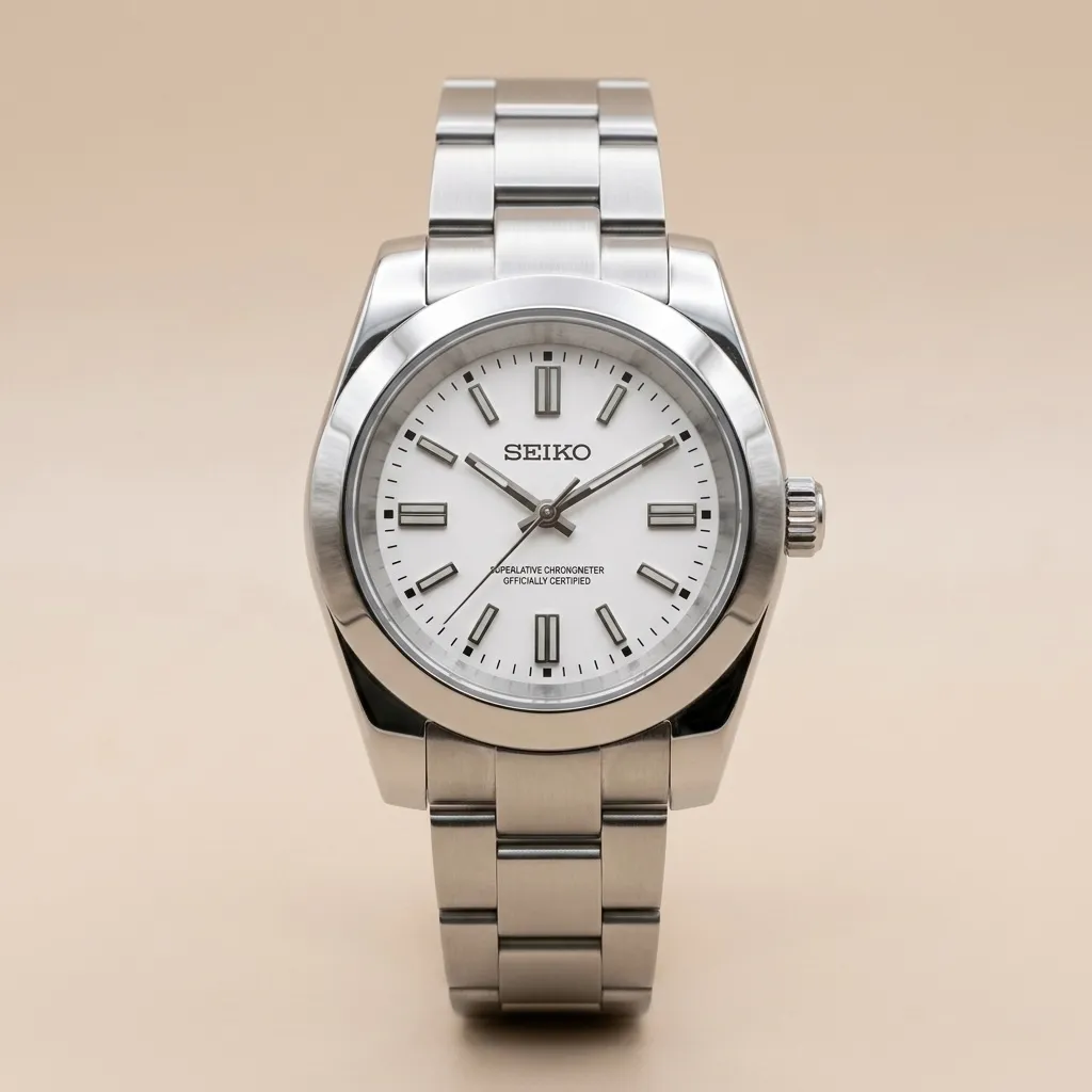 Seiko Mod "Pure White" Oyster – White Dial & Steel Oyster Bracelet