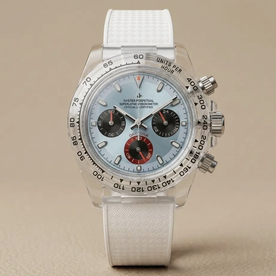Seiko Mods TR "Crystal Ice" Chronograph – Şeffaf Kasa & Buz Mavisi Kadran