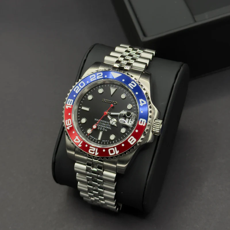 Seiko Mod Pepsi Edition – Kırmızı/Mavi Çift Renk Bezel & Safir Cam