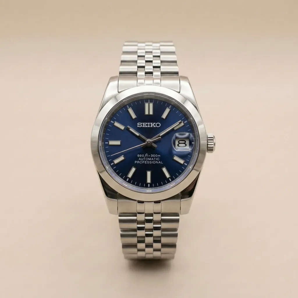 Seiko Mod "Oyster" Edition – Navy Dial & Jubilee Bracelet