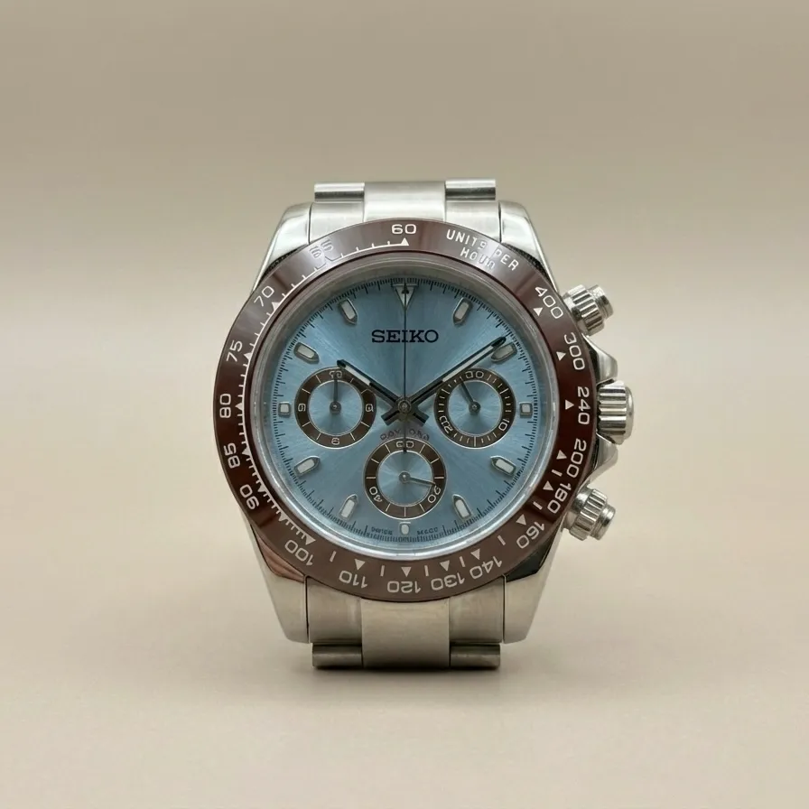 Seiko Mod Daytona Edition – Full Steel Case & Sapphire Glass (VK63)