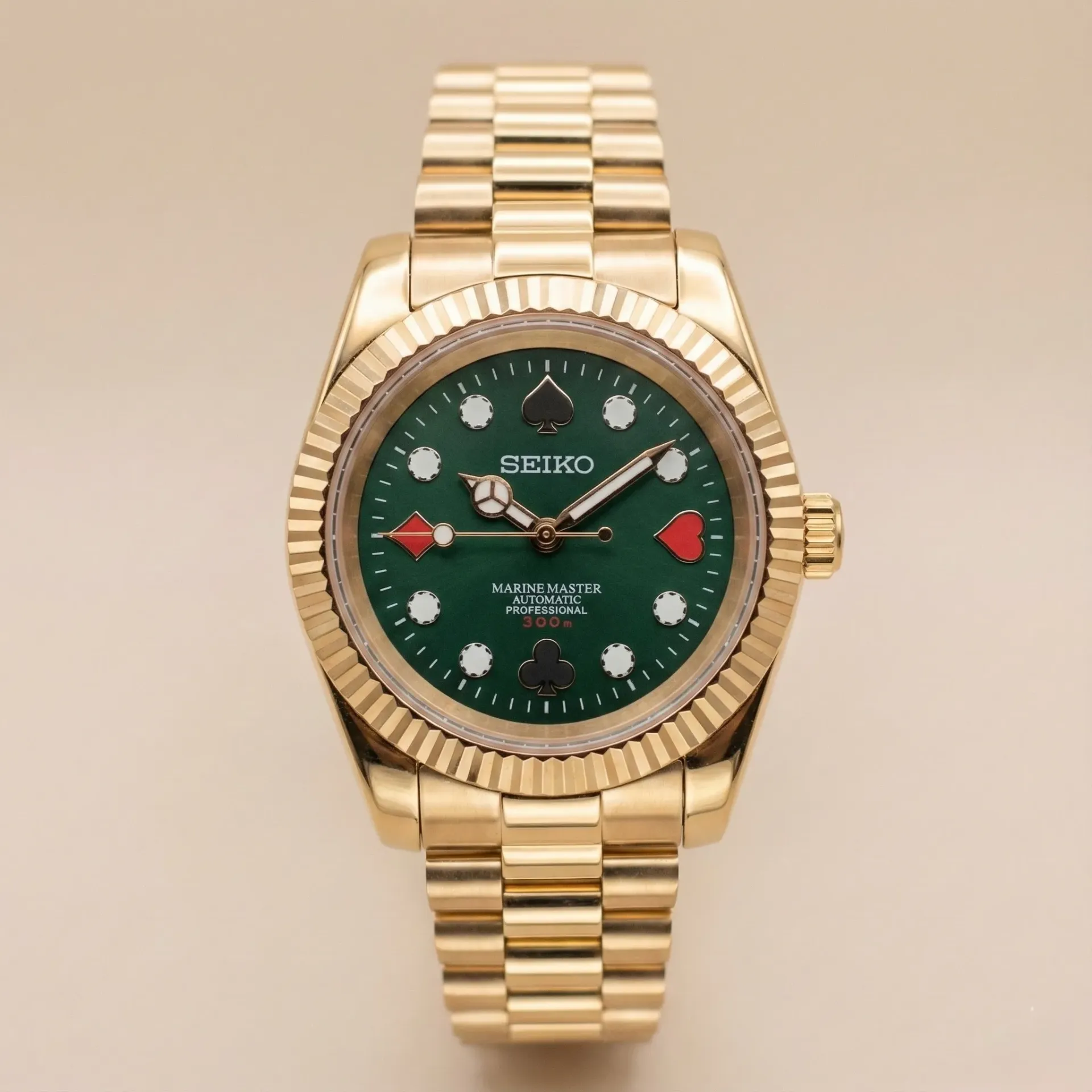 Seiko Mod Datejust "Poker" Edition – Rose Gold Case & Casino Dial