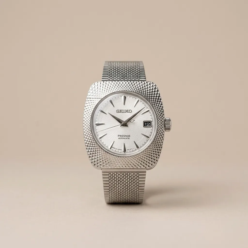 Seiko Mod "Retro Diamond" – Elmas Kesim Dokulu Kasa & Hasır Kordon