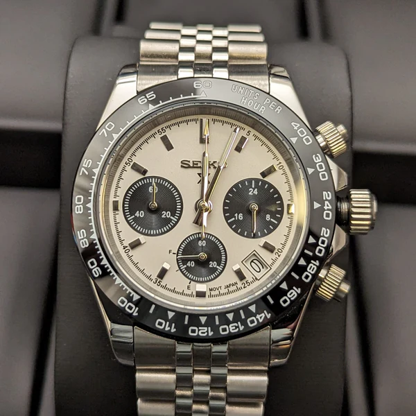 Seiko Mod Daytona Chronograph – Safir Cam & Seramik Bezel (VK63)