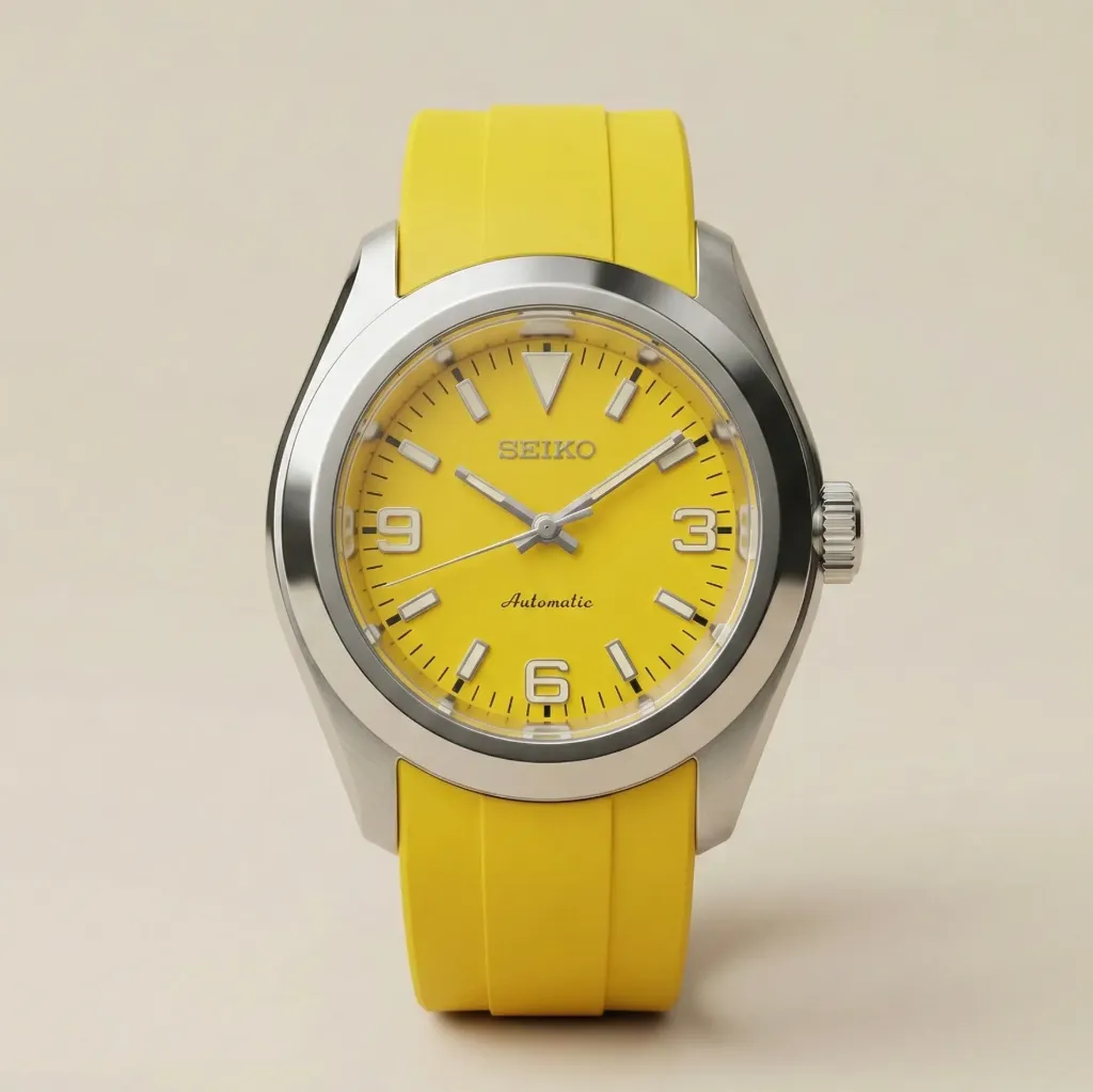 Seiko Mod "Yellow Ranger" – Yellow 3-6-9 Dial & Integrated Rubber